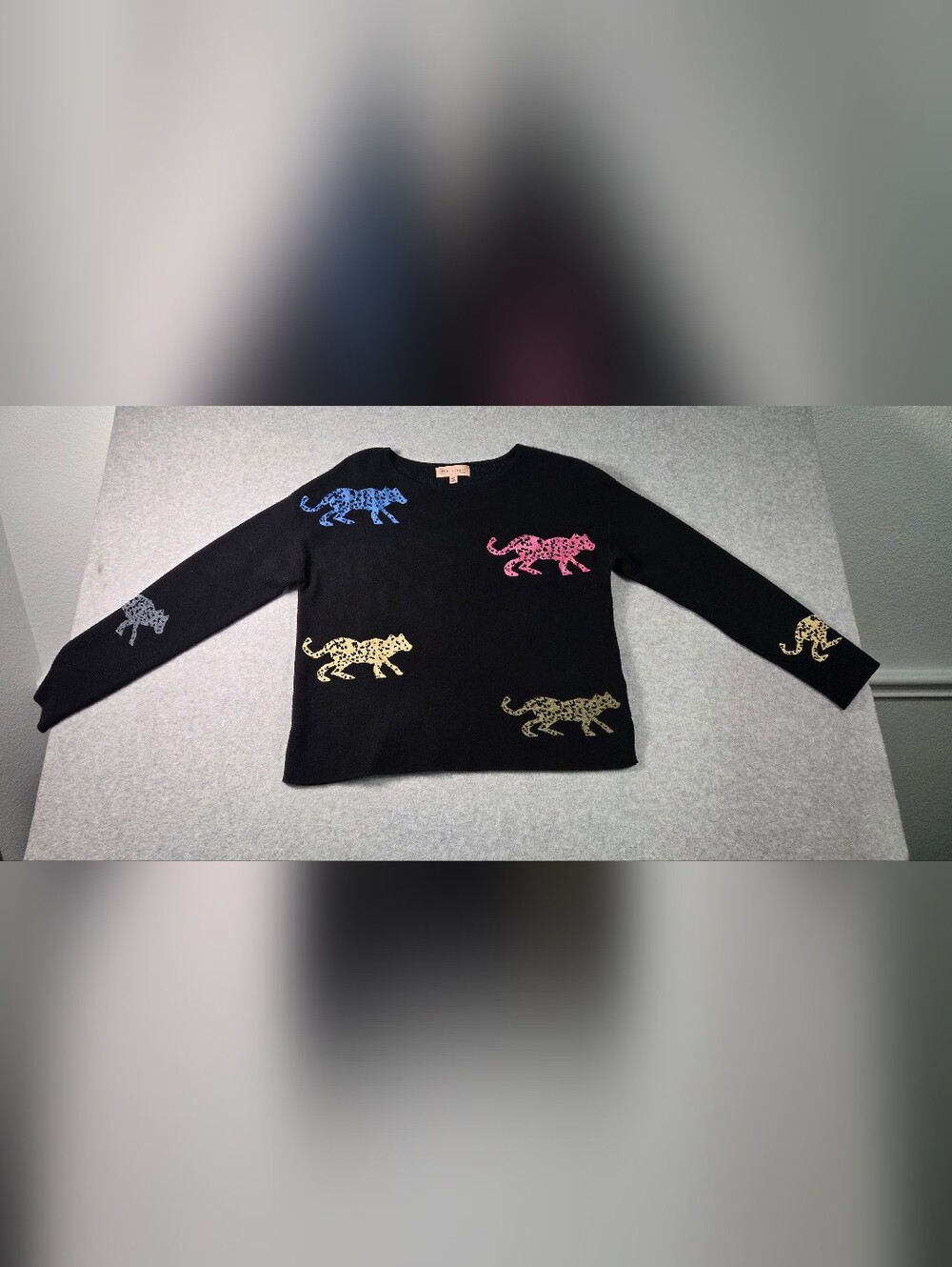 Philosophy Republic Clothing Intarsia Multi-Color Leopard Knit Sweater M